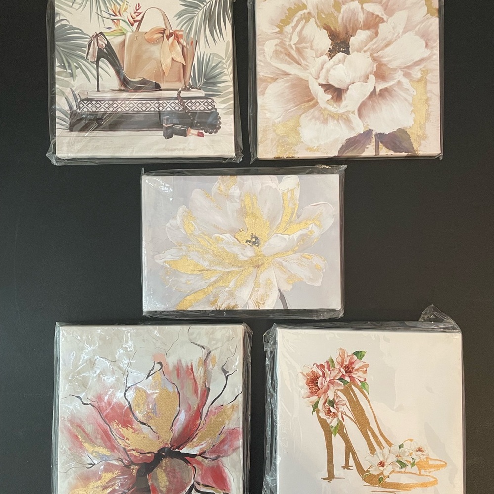 Floral shoe wall decor bundle